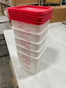 7.5 QT CAMBRO SQUARE WHITE FOOD STORAGE CONTAINER - LOT OF 5