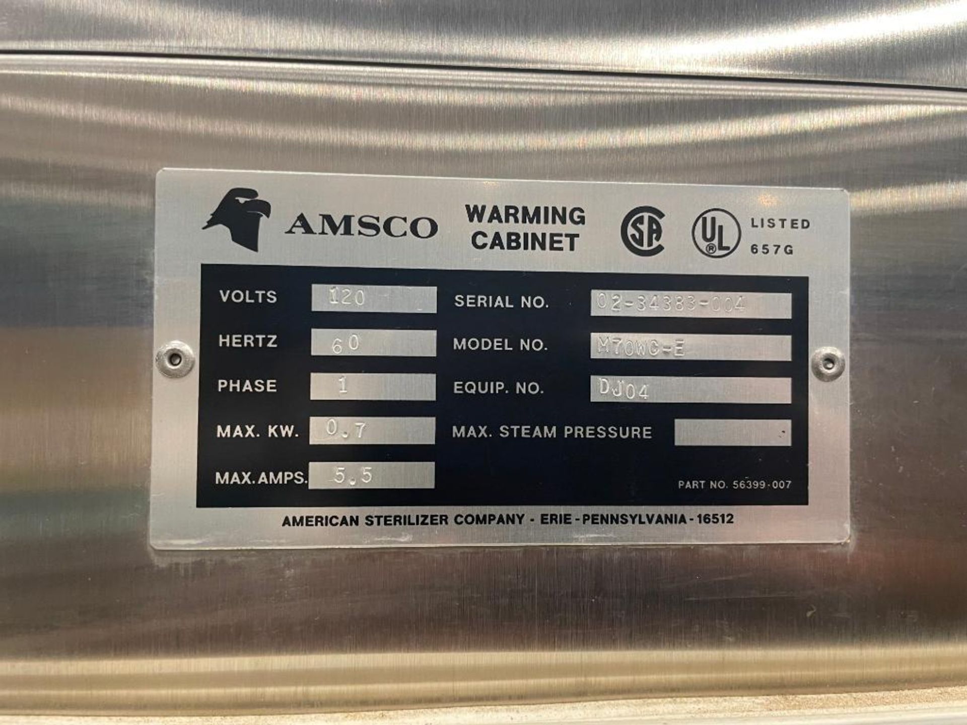 AMSCO M70WC-E FULL SIZE BLANKET WARMER - Image 15 of 16