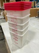 7.5 QT CAMBRO SQUARE WHITE FOOD STORAGE CONTAINER - LOT OF 5