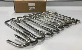7" STAINLESS STEEL MEAT HOOK - CASE OF 10 - JOHNSON ROSE 9118 - NEW