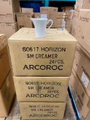 3 CASES OF ARCOROC S0617 HORIZON 4 OZ. WHITE PORCELAIN CREAMER - 24/CASE - NEW