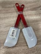 10" SILICONE HIGH HEAT SPATULA W/ RED HANDLE - LOT OF 2