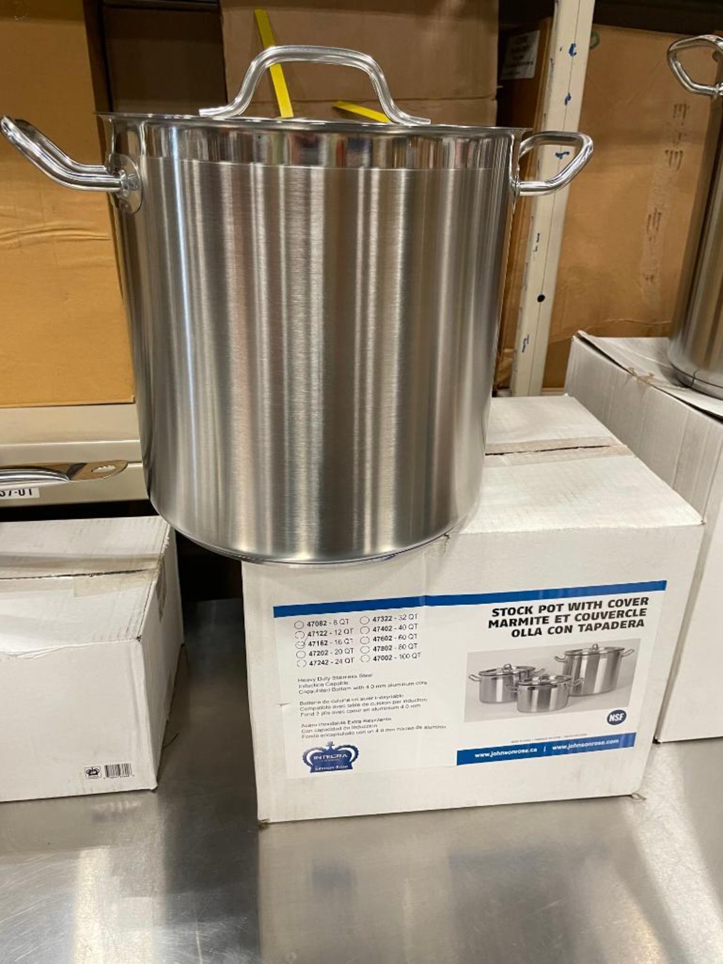 16QT HEAVY DUTY STAINLESS STOCK POT INDUCTION CAPABLE, JR 47162 - NEW