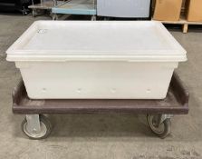 WHITE POLYCARB FULL SIZE TUB WITH LUG CART