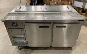 WASSERSTROM 60" TWO DOOR REFRIGERATED PIZZA PREP TABLE