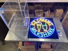 NEON ICE CREAM/MILKSHAKE SIGN WITH ACRYLIC ICE CREAM CONE HOLDER