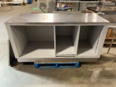 71" STAINLESS STEEL TOP STORAGE CABINET WITH SALOON DOORS