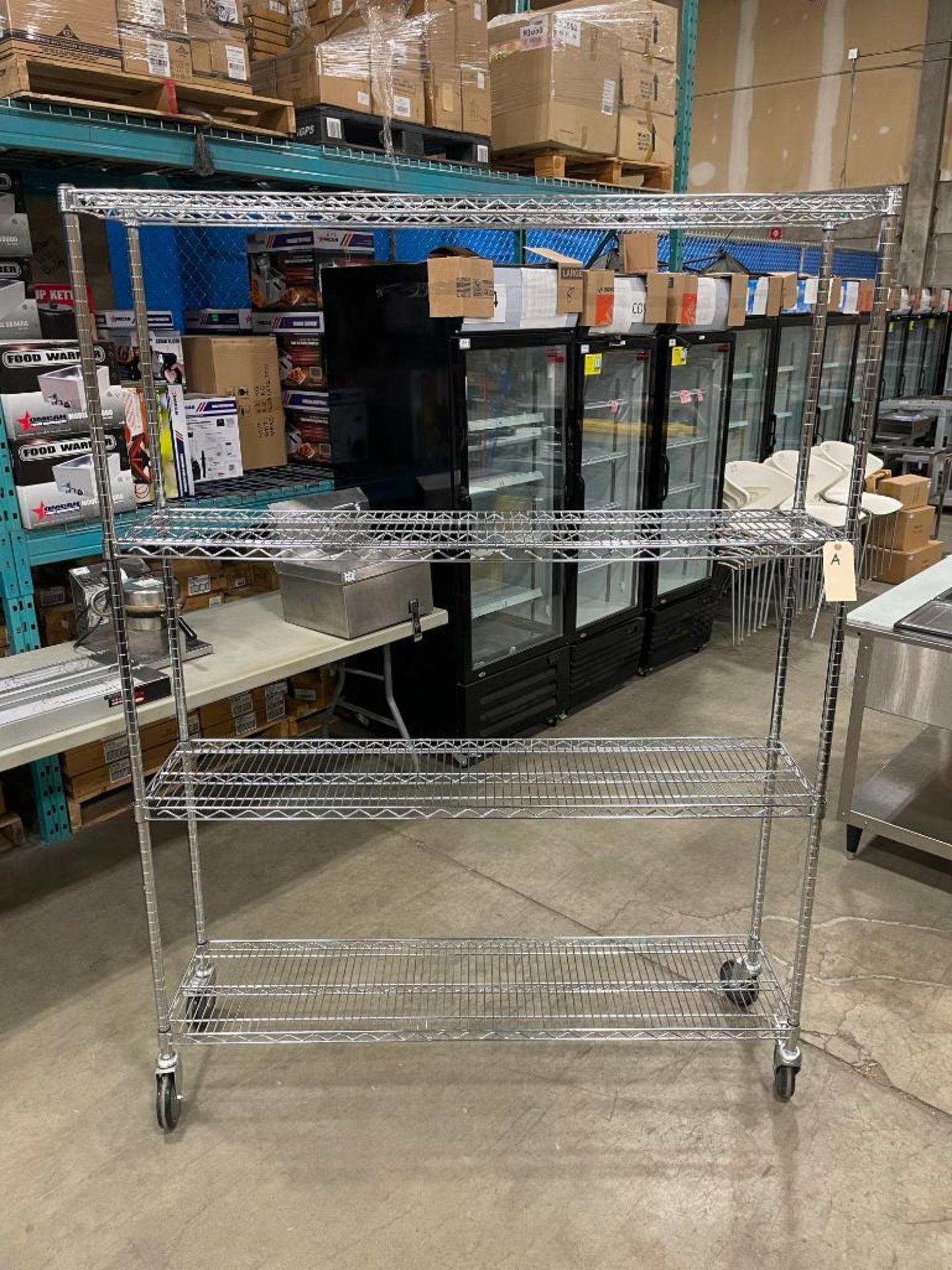 4 TIER CHROME WIRE STORAGE RACK