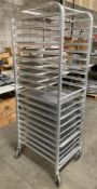 20 TIER BUN RACK WITH (10) FULL SIZE BUN PANS & (10) HALF SIZE BUN PANS