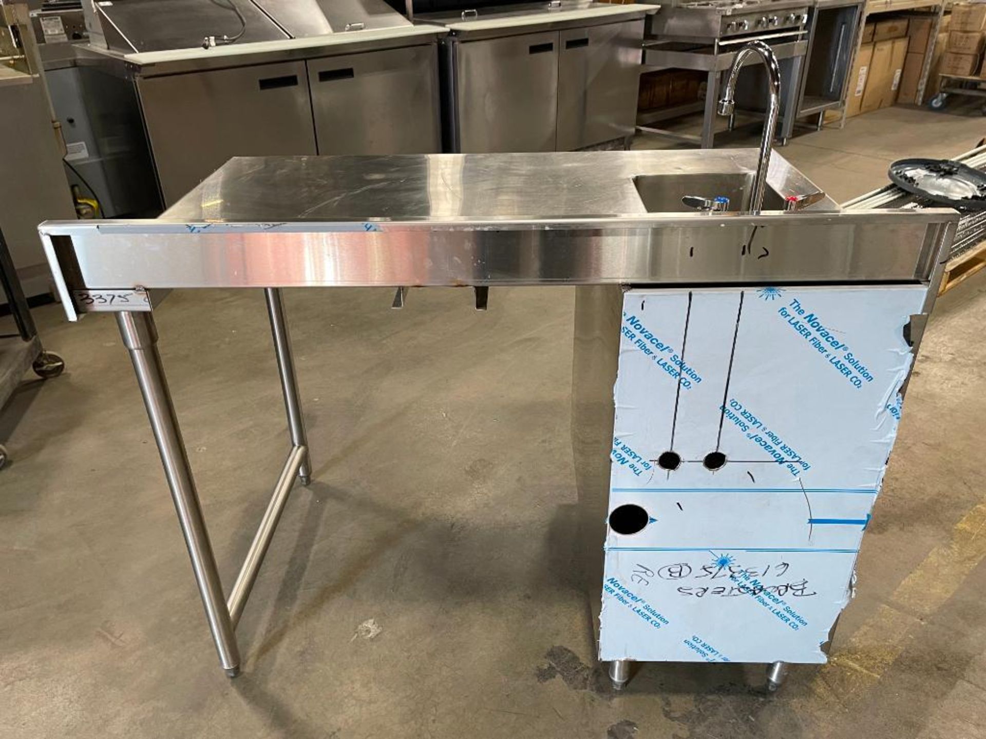 48" STAINLESS STEEL WORK TABLE WITH SINGLE WELL SINK - Image 6 of 11