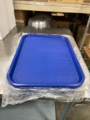 (12) BLUE 12" X 16" TEXTURED FAST FOOD TRAYS - JOHNSON ROSE 86126 - NEW