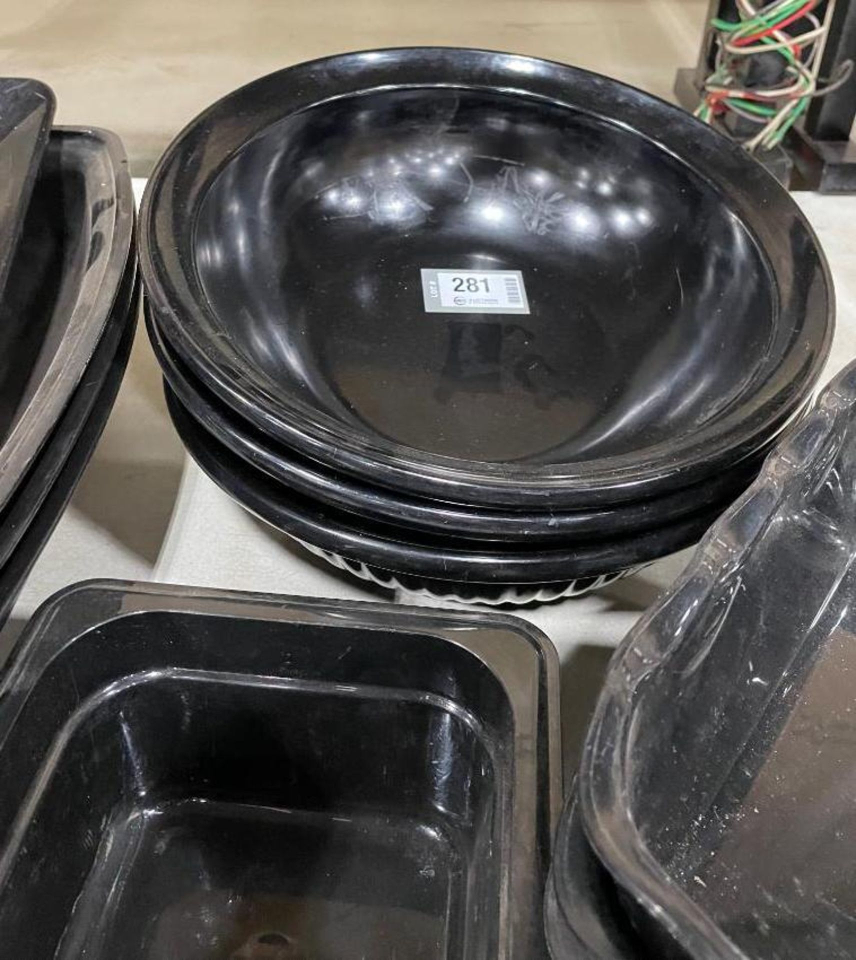 ASSORTED BLACK MELAMINE SERVING BOWLS - Image 4 of 4