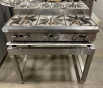 6 BURNER STAINLESS STEEL STEP-UP RANGE WITH STAND