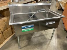 TARRISON TA-CDS224 STAINLESS STEEL TWO COMPARTMENT SINK WITH PRE-RINSE