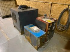 Lot of Quincy Compressor 0MB20ACA41C, Chicago Pneumatic CPX150 Refrigerated Air Dryer and Hankison H