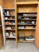 Contents of (2) Cabinets including Asst. Flex Hose, Breakers, Fuses, Foot Switch, Air Regulator, Bel