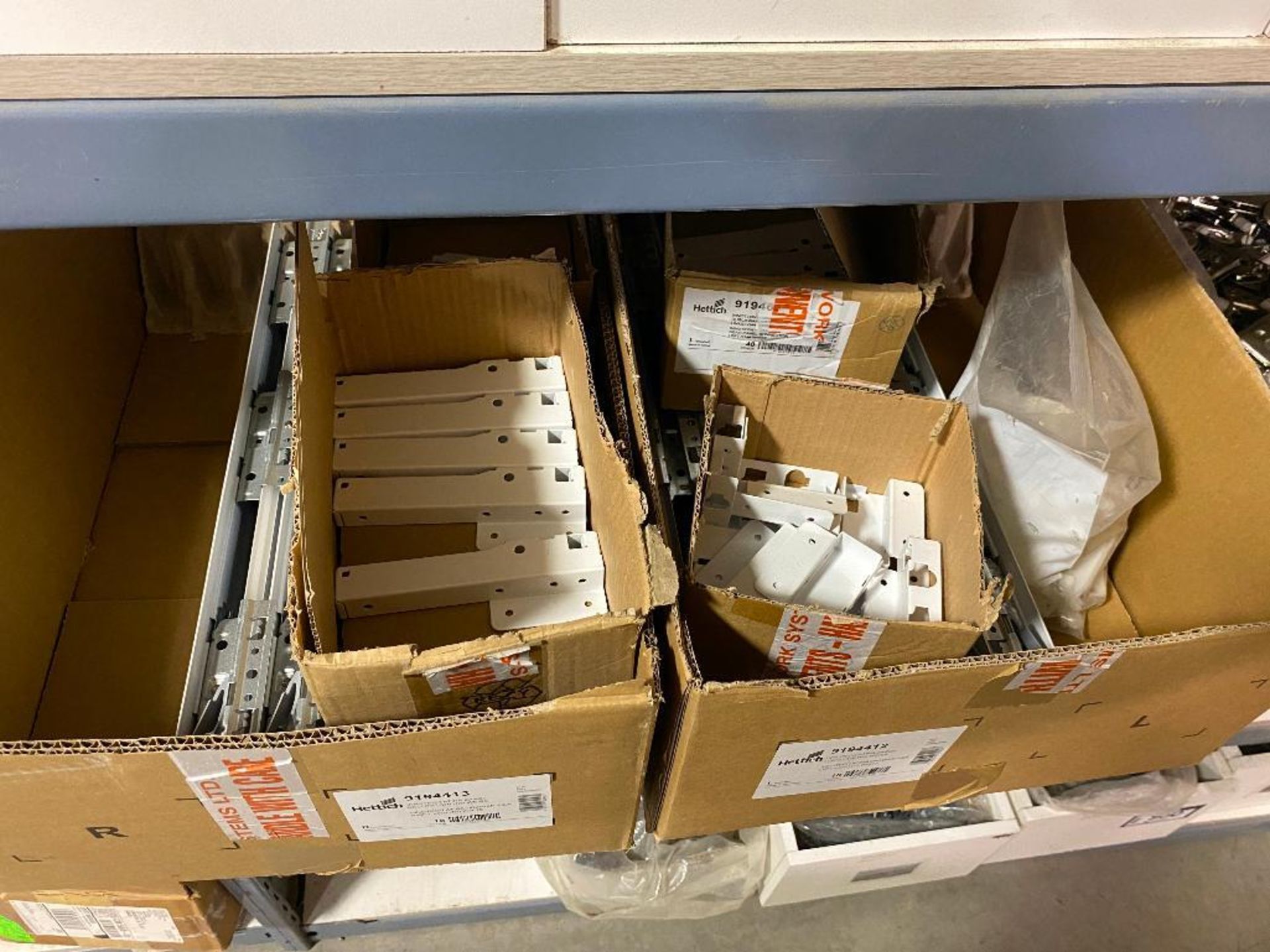 Lot of (5) Boxes of Asst. Hardware including Dowels, Drawer Sides, Pins, Cams, etc. - Image 2 of 4