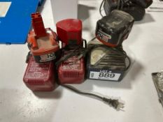 Lot of (3) Asst. Batteries and (3) Asst. Chargers