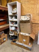 23.5" X 84" X 16" Shelf w/ Asst. Contents including Fan, Hardware, Bearings, Vacuum Bags, etc.