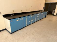 219" Mott Laboratory Work Bench with Stainless Steel Sink & Metal Cabinets