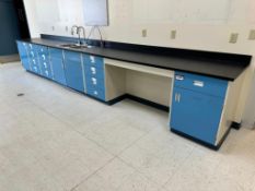 218" Mott Laboratory Work Bench with Stainless Steel Sink & Metal Cabinets