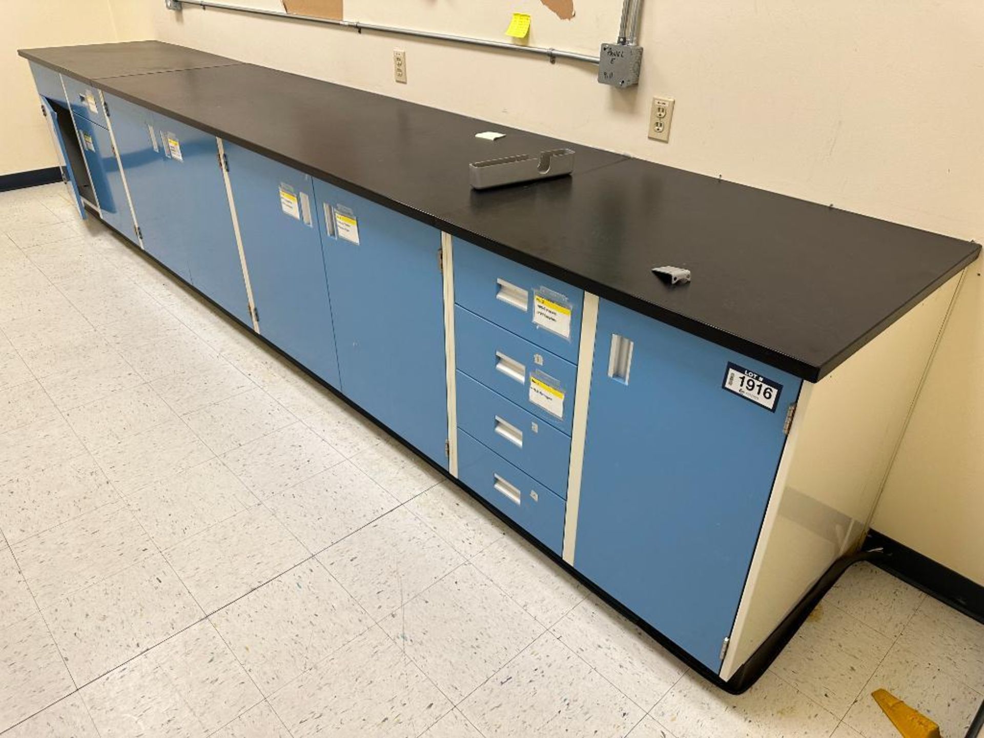 118" Mott Laboratory Work Bench with Metal Cabinets
