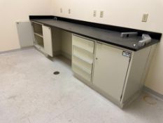 130" Laboratory Work Bench with Metal Cabinets