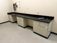 176" Laboratory Work Bench with Metal Cabinets