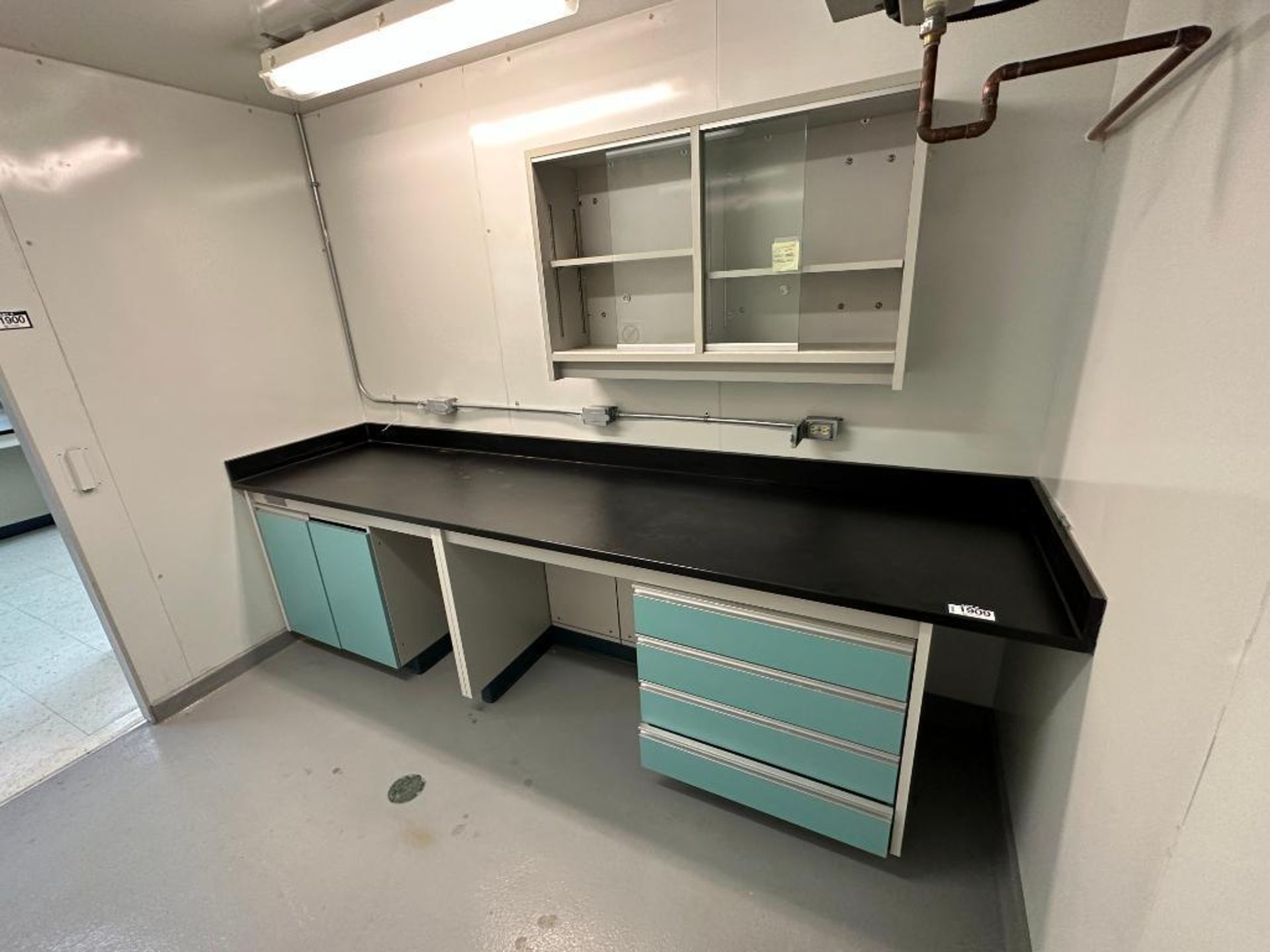 124" Laboratory Work Bench with 48" Wall Mounted Storage Cabinet - Image 3 of 3