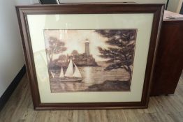 Framed Sailboat Print.