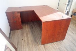 L-Shaped Single Pedestal Desk.