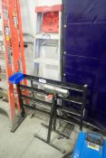 Lot of Parts Bin Rack, Eagle Aluminum 5' Step Ladder and Roller Stand.