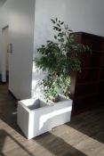 Lot of Artificial Tree and (2) Metal Planter Boxes.