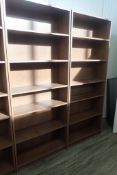 Lot of (2) Wood 5-Shelf Bookcases.