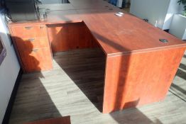 L-Shaped Single Pedestal Desk.