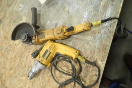 Lot of DeWalt Electric 3/8" Drill and 5 1/2" Angle Grinder.