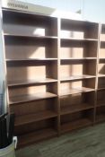 Lot of (2) Wood 5-Shelf Bookcases.