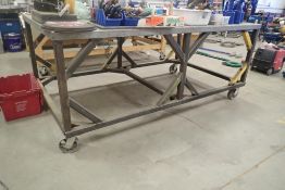 Mobile Steel 4'x8' Shop Table.
