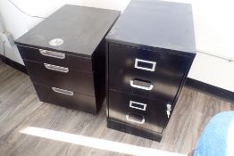 Lot of Lockable Mobile Pedestal and Vertical 2-door File Cabinet.