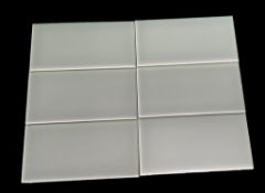 Lot of Approx. (20) Boxes-380sq ft Glossy Light Grey 3x6 Ceramic Subway Wall Tile.