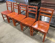 LOT OF (5) DOR-VAL SLAT BACK WOOD DINING CHAIRS