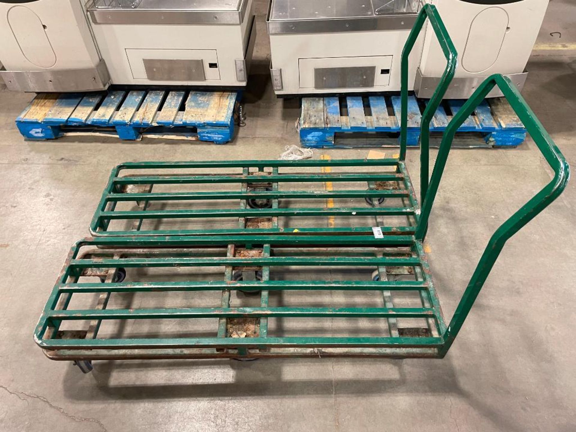LOT OF (2) GREEN STEEL WAREHOUSE STOCKING CART - Image 3 of 4