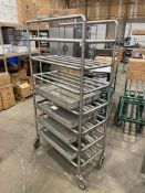 7 TIER STAINLESS STEEL MOBILE PLATTER CART WITH (24) FULL SIZE BUN PANS