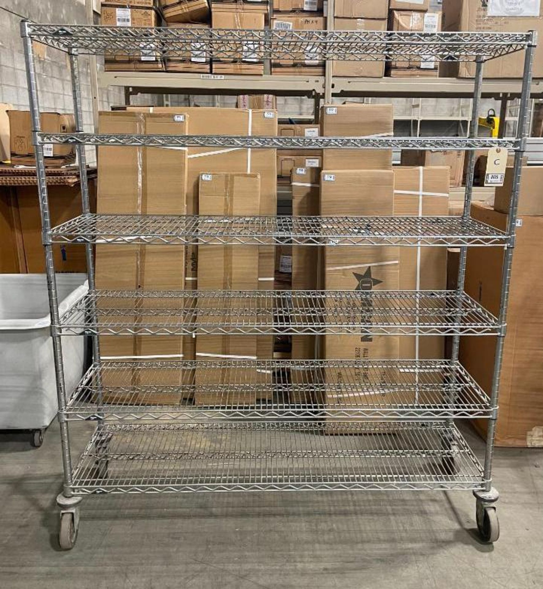 6 TIER WIRE CHROME STORAGE RACK