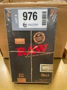 NEW BOX OF RAW 1-1/4 BLACK CLASSIC NATURAL UNREFINED ROLLING PAPERS