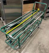 2 TIER GREEN STEEL WAREHOUSE STOCKING CART