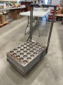 LOT OF APPROX. (12) CHICAGO METALLIC 557D MUFFIN PANS WITH CART