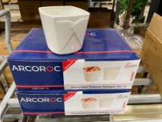 GOURMAND EXPRESS 28.75OZ PORCELAIN TAKEOUT BOWLS, ARCOROC N5987 - LOT OF 12 - NEW