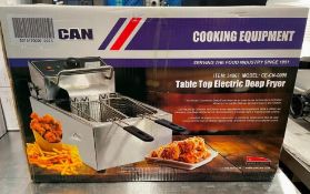 NEW SINGLE TABLETOP ELECTRIC DEEP FRYER - 110V, OMCAN 34867