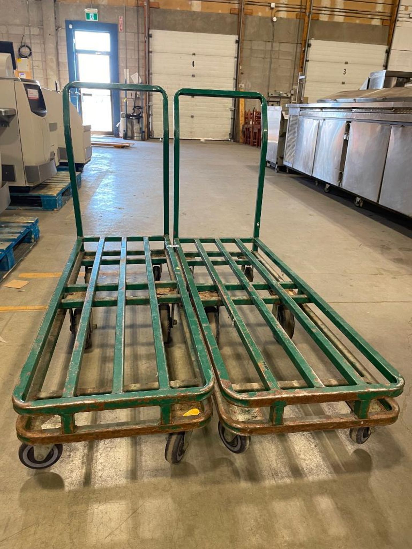 LOT OF (2) GREEN STEEL WAREHOUSE STOCKING CART - Image 4 of 4